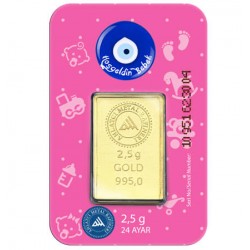24 Ayar 2.5 Gram Külçe Altın Kız Bebek
