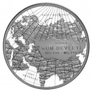 GÜMÜŞ , HATIRA PARA Hun Devleti - Türk Devletleri Serisi No:01 (Gümüş) Hatıra Parası